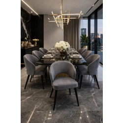 Krzesło tapicerowane DELUXE KR-8 Tkanina Piano 15 Szary